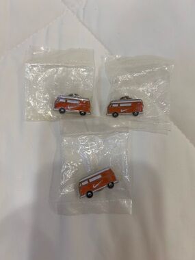 Nike Orange Sneaker Bus Collectible Vehicle Pins Lot of 3 with Nike Logo